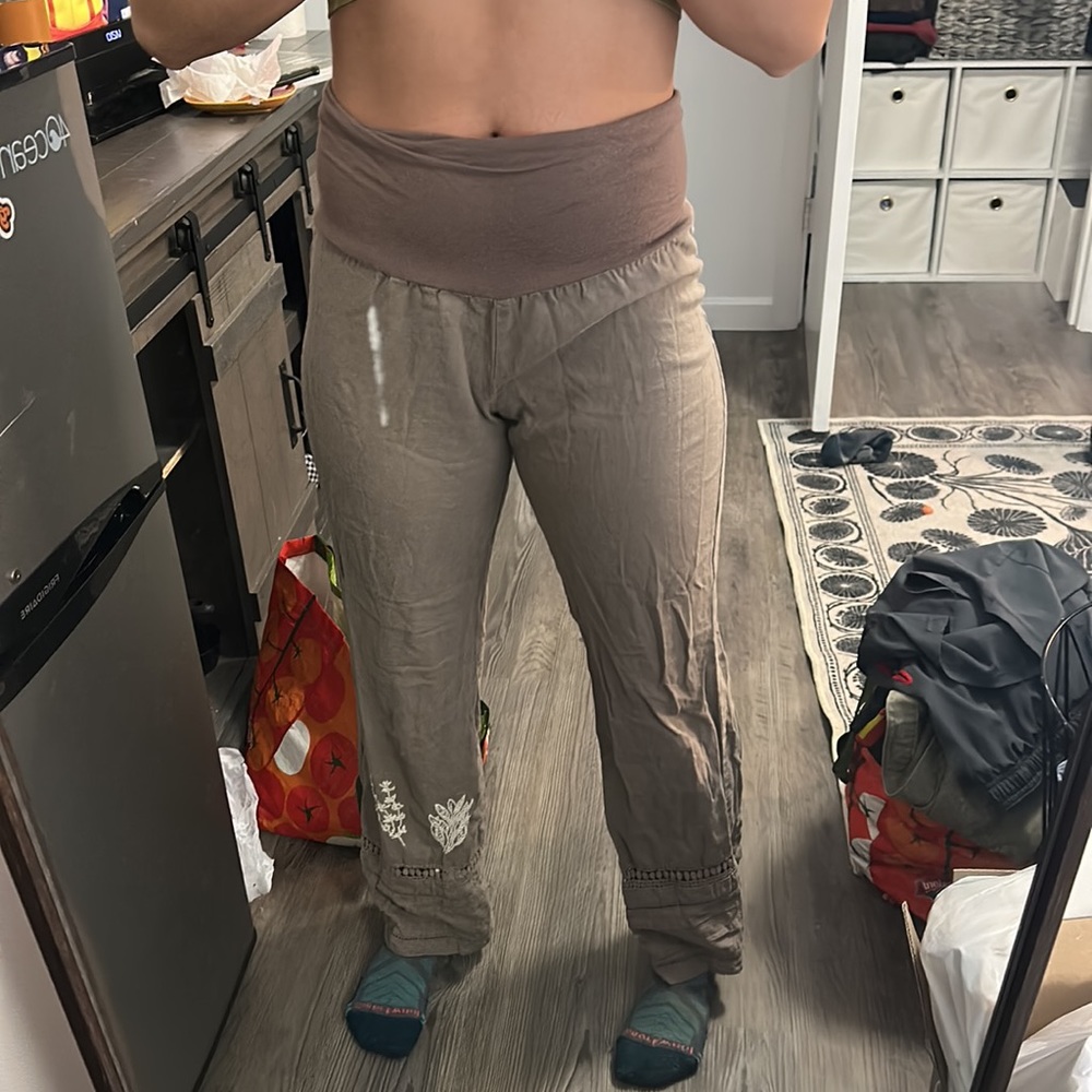 Hippie one of a kind embroidered pants.